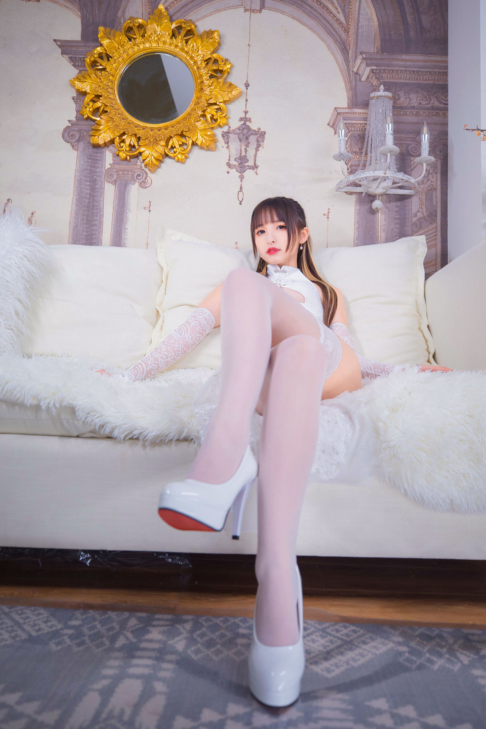 [网红COSER]萝莉神楽板真冬之風と月白旗袍插图5